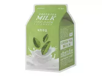 A'pieu - Тканинна маска для обличчя з екстрактом зеленого чаю - Milk One Pack - Green Tea Milk - 21g
